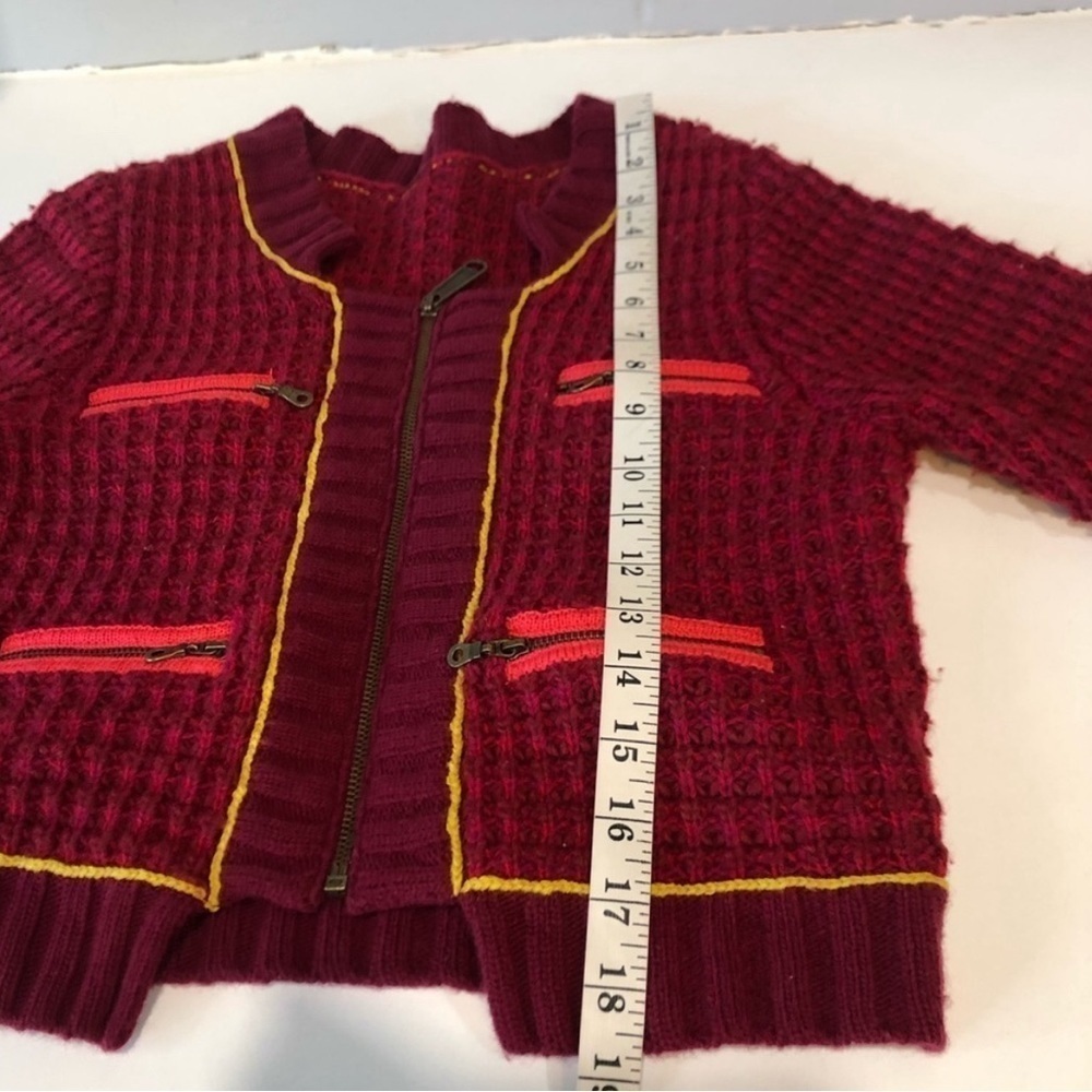 Free People thick knit cardigan front zipper wool blend - Picture 7 of 16